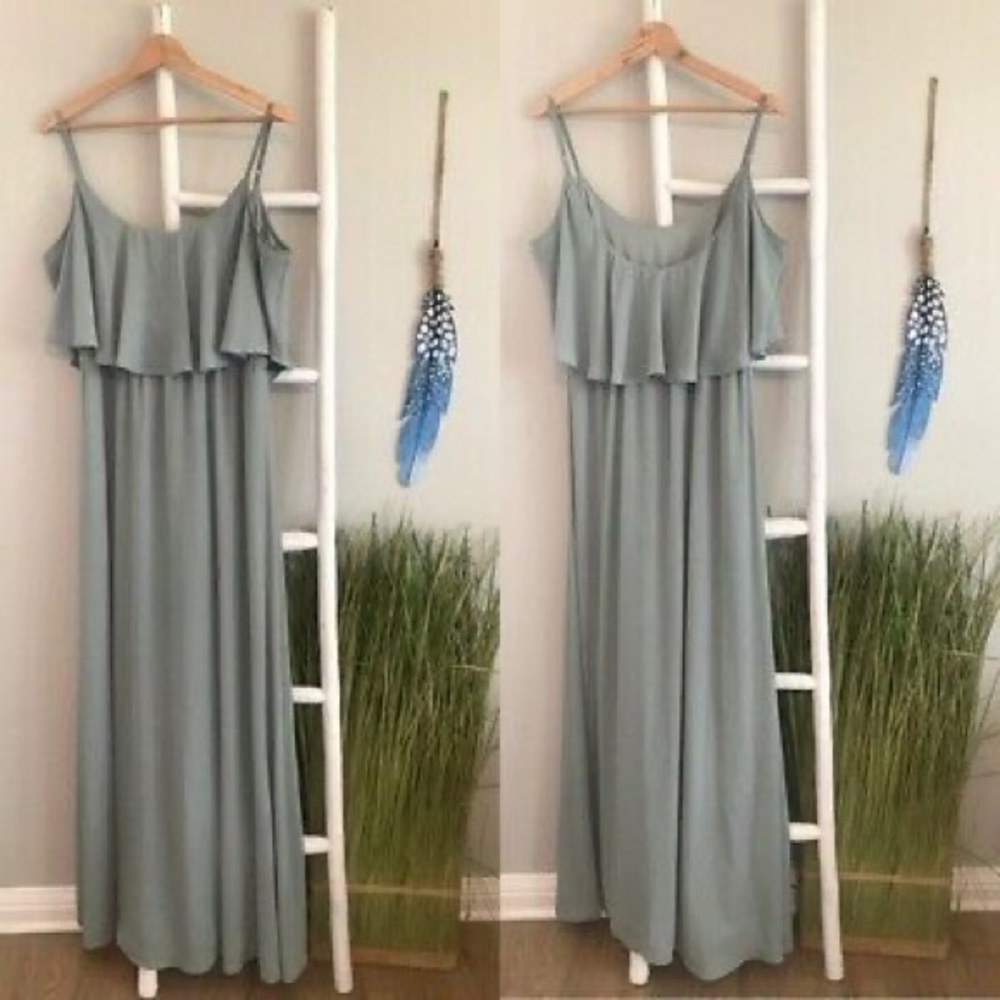 SHOW ME YOUR MUMU CAITLIN SAGE GREEN MAXI DRESS XL